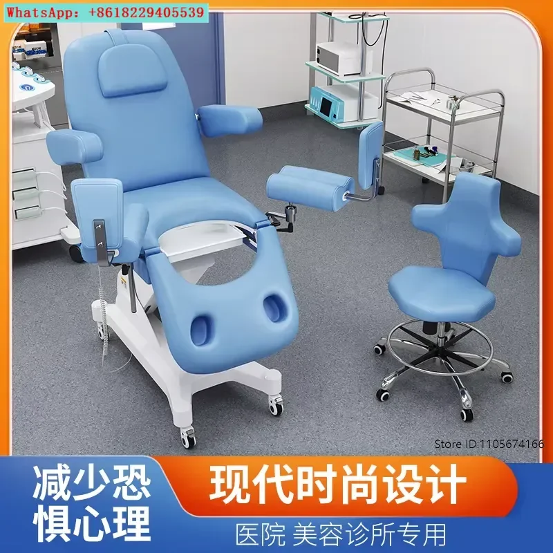 Medical Maternal Examination Bed Confinement Center Nursing 6810 Blue Single Motor Silent Wheel