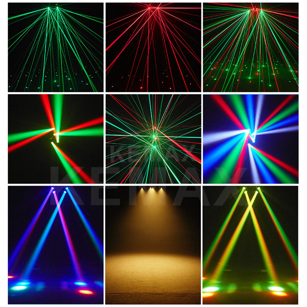 80W Disko Partisi RGBW Uzaktan Kumandalı Çift Başlı LED Hareketli Kafa Işın Lambaları DMX512 DJ Ekipmanı Sahne Aydınlatması Etkinlik Kulüp Noel İçin