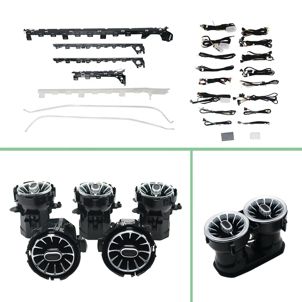 

STLFHigh qualityCar Interior Upgrade 64 Colors Ambient Light Front and Rear Air Vent Air Conditioning for Mercedess-Benzs A-clas