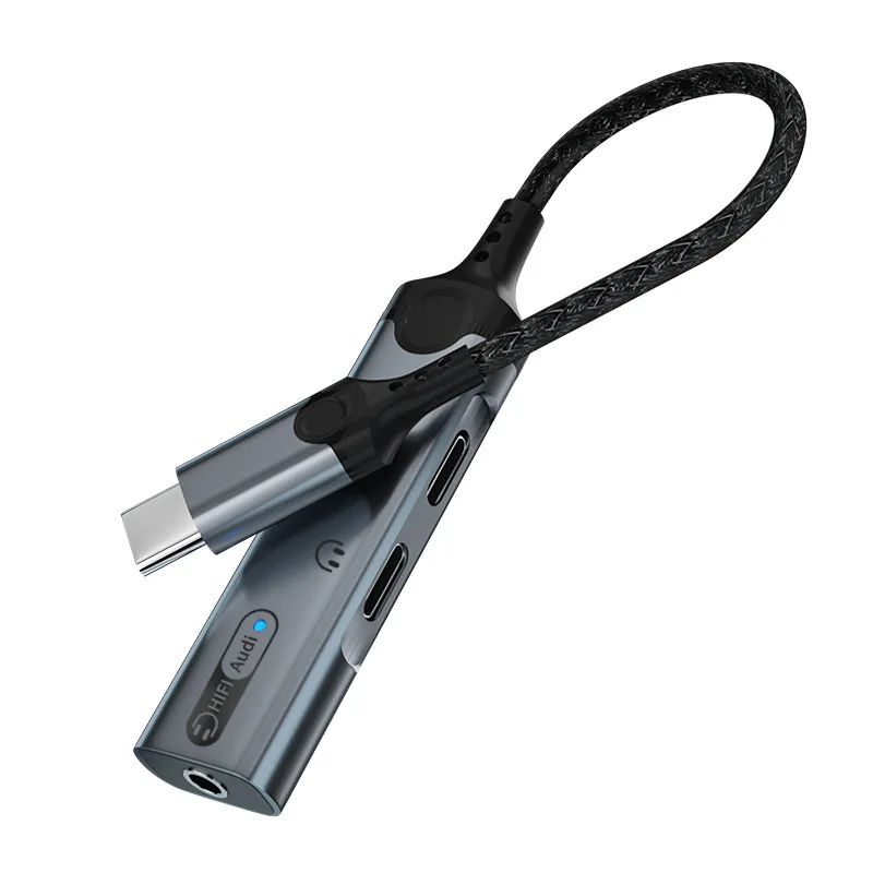 

3-in-1 USB-C to 3.5mm Adapter with DAC Audio, supports 60W PD Fast Charging. For Apple/Huawei/Samsung phones, tablets & laptops