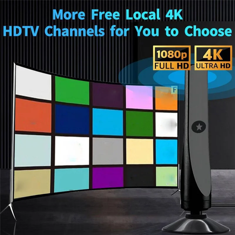 ABJF-4K/1080P HD 디지털 TV 안테나(신호 증폭기 포함) HDTV 수신용 광범위한 DVB-T2 안테나 홈 TV 공중