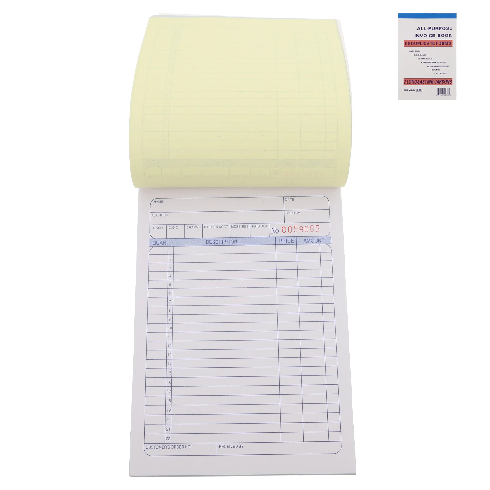 Small Business Purchase Order Book Convenient Size Invoice Receipt Tracking for Restaurants Sales and Financial