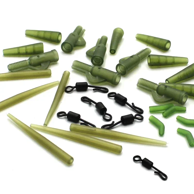 鯉釣り用のもつれ防止フックのセット,製造用のゴム製リードクリップ付きフックの30個のセット