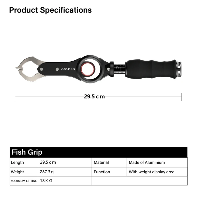 Gomexus  Aluminum Fishing Pliers Fish Lip Gripper Fish Controller Clamp Fish Hook Catcher Remover Fish Tool Fishing Accessories