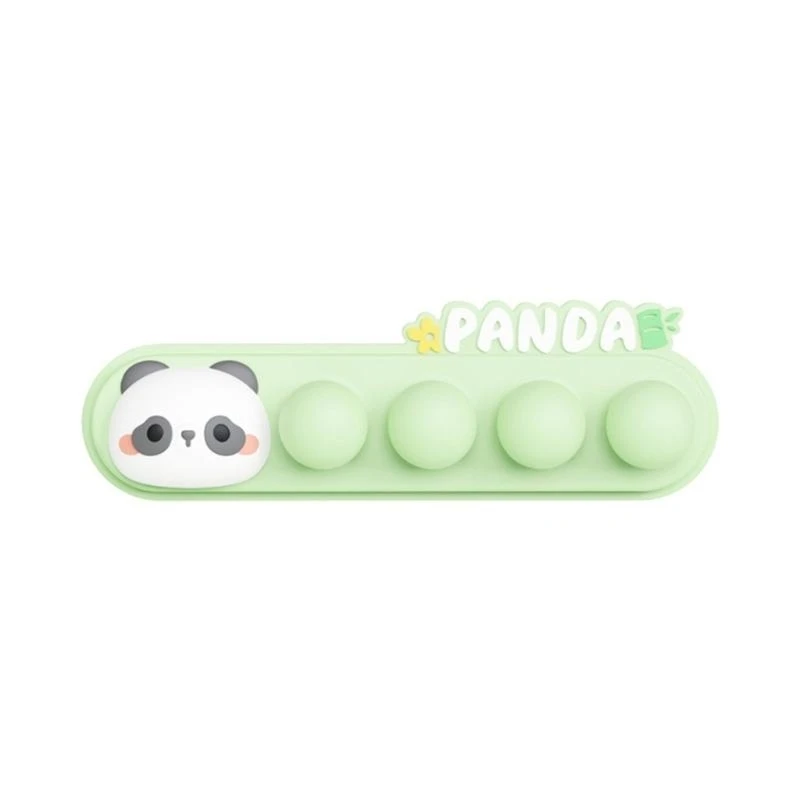 

J0MB Elegent Panda Design Silicone Cable Holder Adhesive Cable Clip Wire Holders Fixer Keeps Desk Neat And Organized