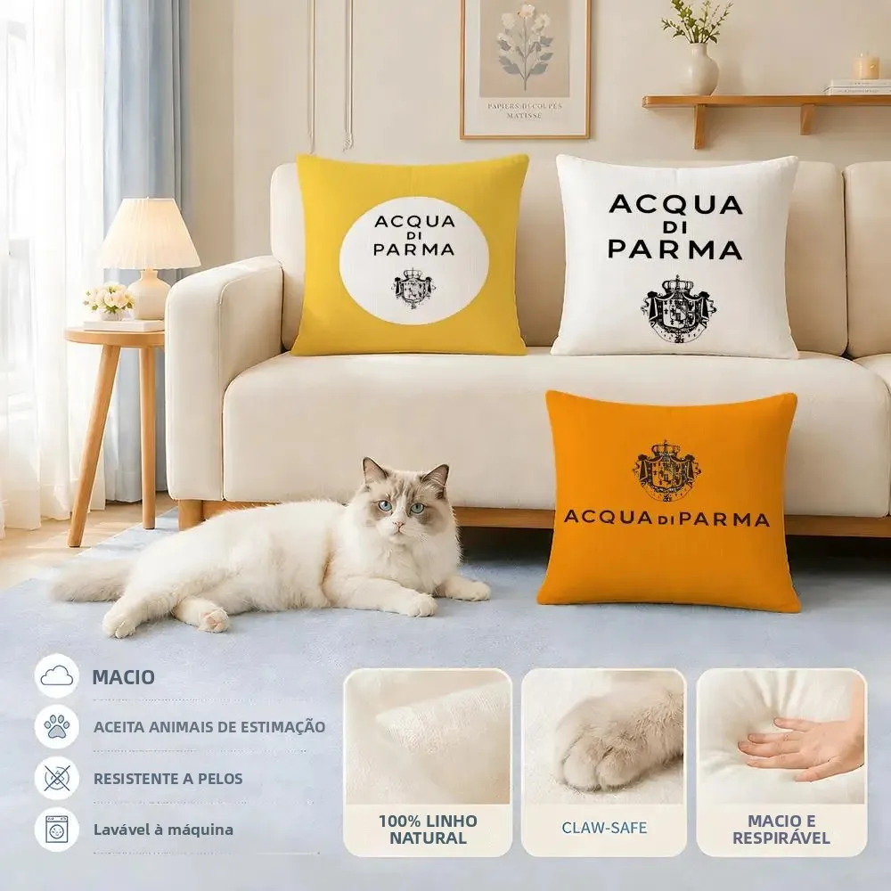 Capas de Almofadas para Sofá, Amigáveis para Gatos e Cães, com Logotipo da Marca A-Acqua di ParmaS, Capa Decorativa para Almofadas de Cadeiras 45x45 40x40