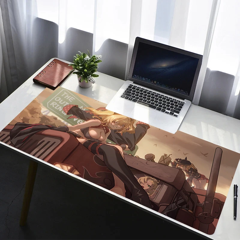 

Mouse Pad Office PC Gaming Accessories Keyboard Pad Anime Rubber Mousepad Zenless Zone Zero Burnice White Laptop Desk Mouse Mat