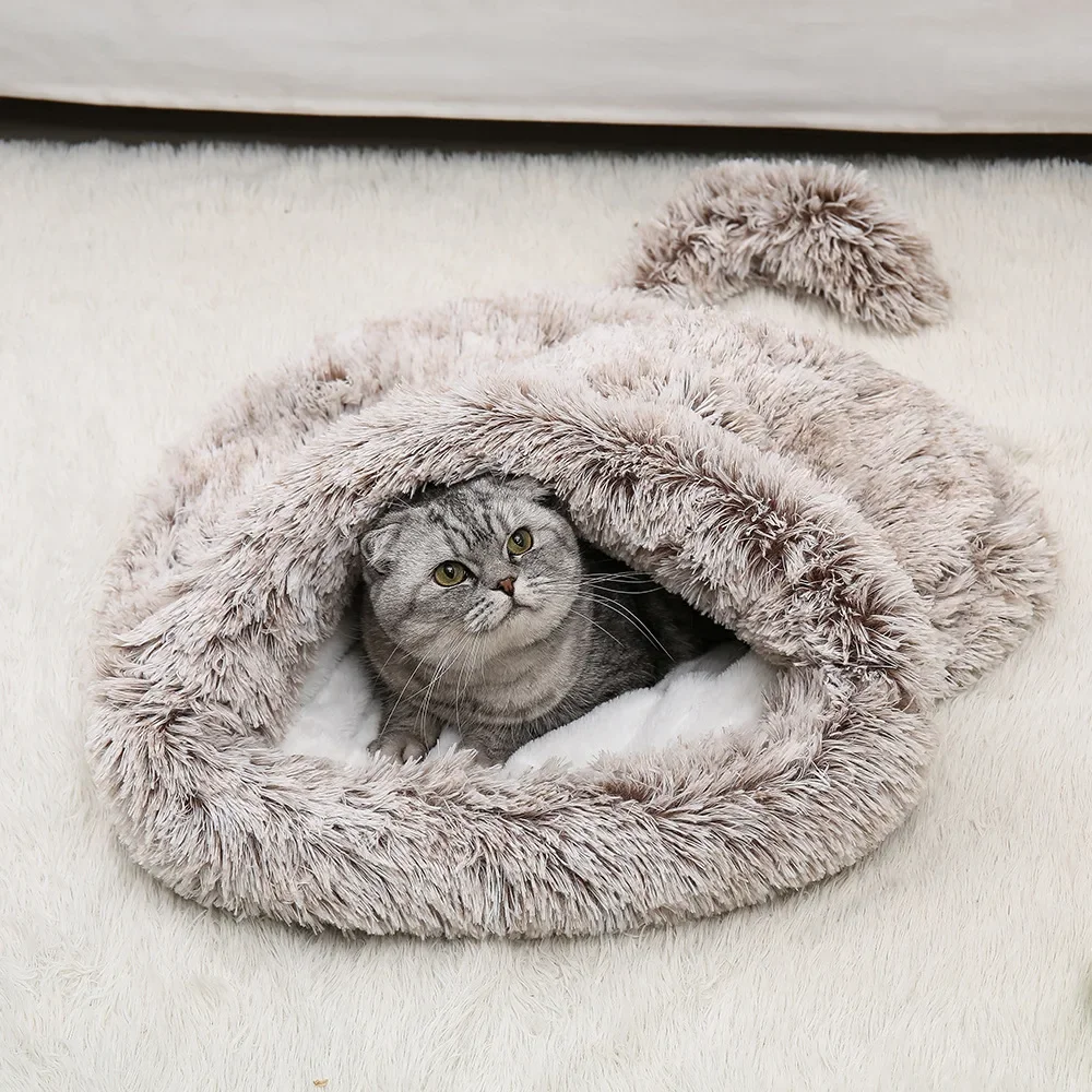 Cat litter Teddy small and medium-sized dog cat half bag pet sleeping bag mat for autumn and winter warm plush pet mat