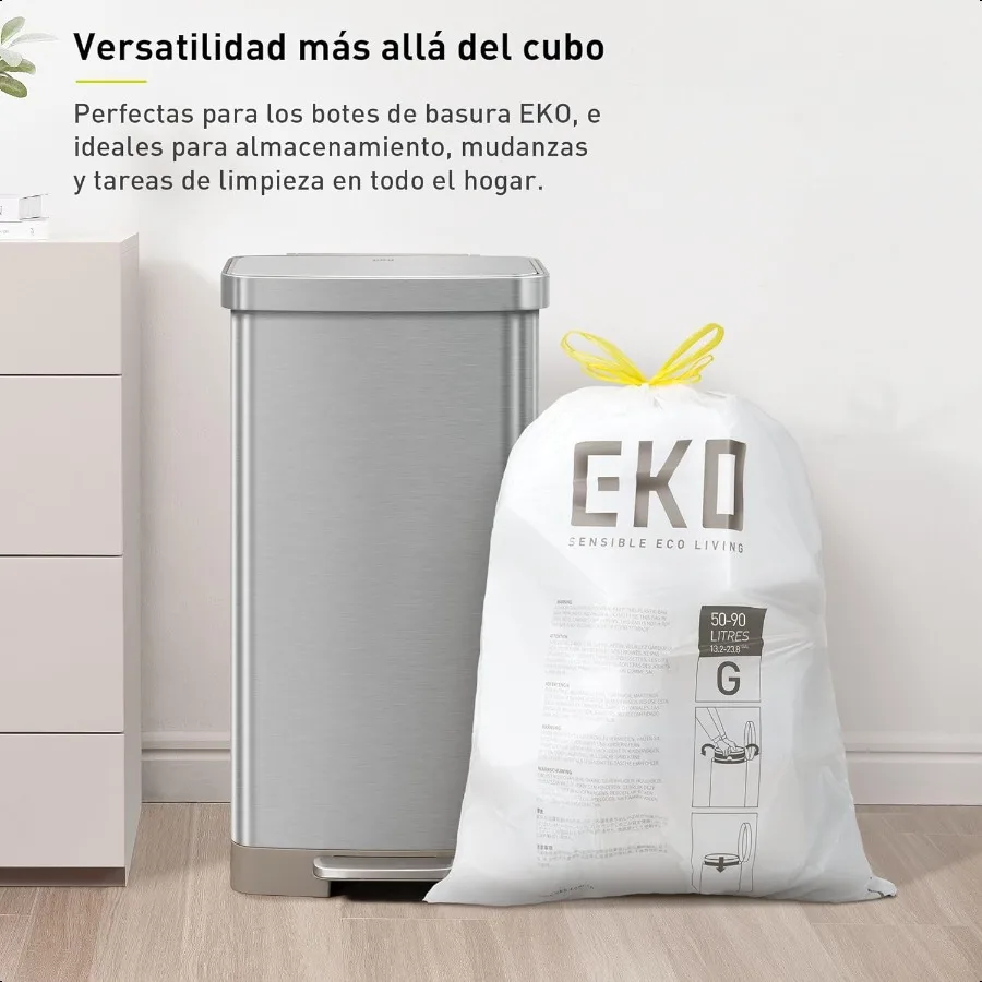 21갤런(5090리터) 60매입입형 쓰레기봉투, 초강력 무향 쓰레기봉투, 주방 및 가정용 롤 형태 간편 배출