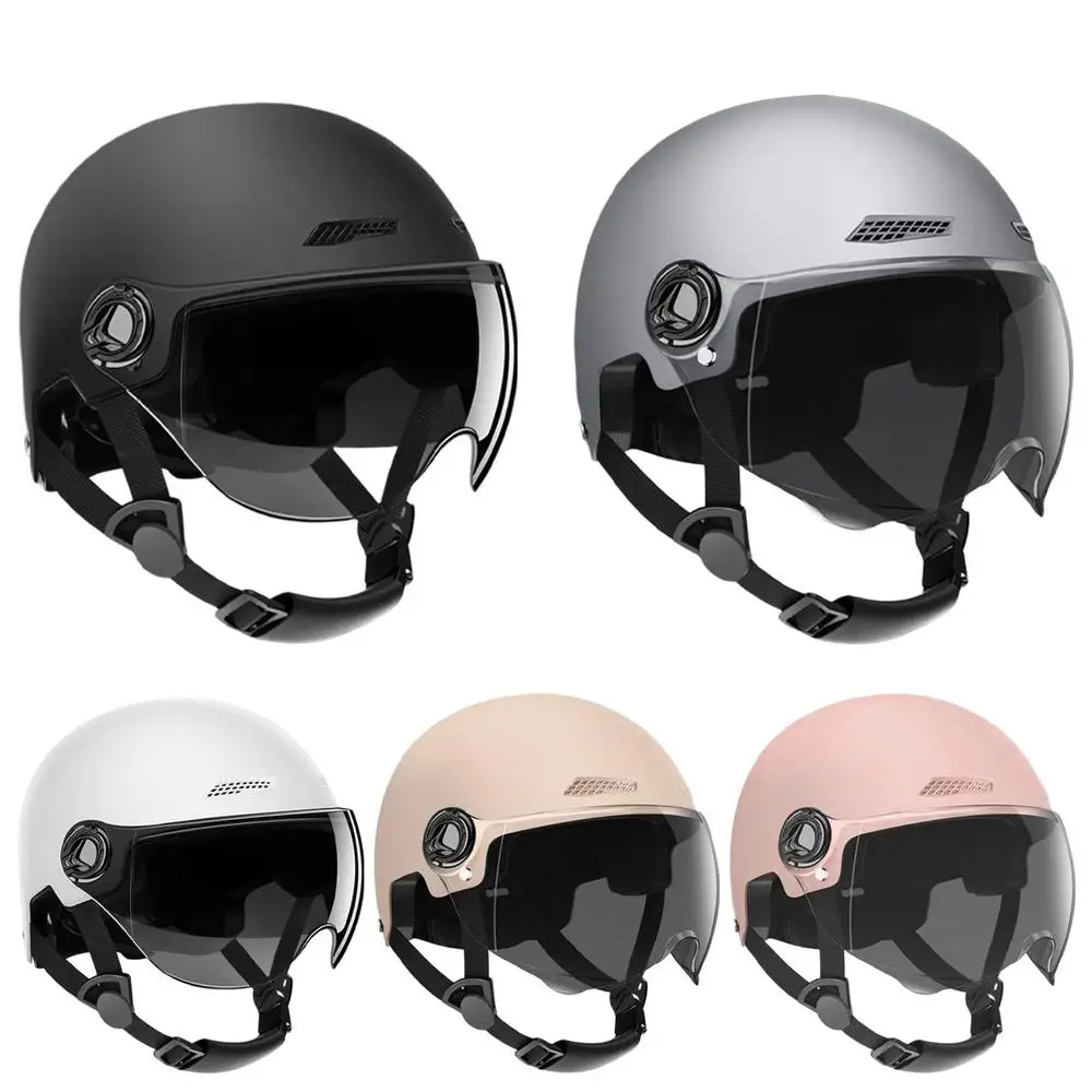 Fahrradhelm 3C-Zertifiziert für Männer, Frauen, Erwachsene und Kinder Cartoon-Elektrofahrrad-Motorrad-Halbhelm mit Schutzbrille – Detail 18