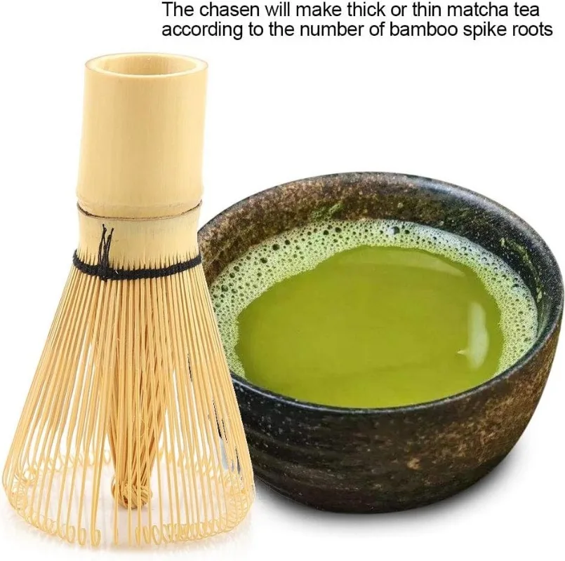 Matcha Green Tea Brushes Whisk, Natural Bamboo Teaware, Chasen Serving Powder Brush, Ferramenta para Cerimônia, Beber chá