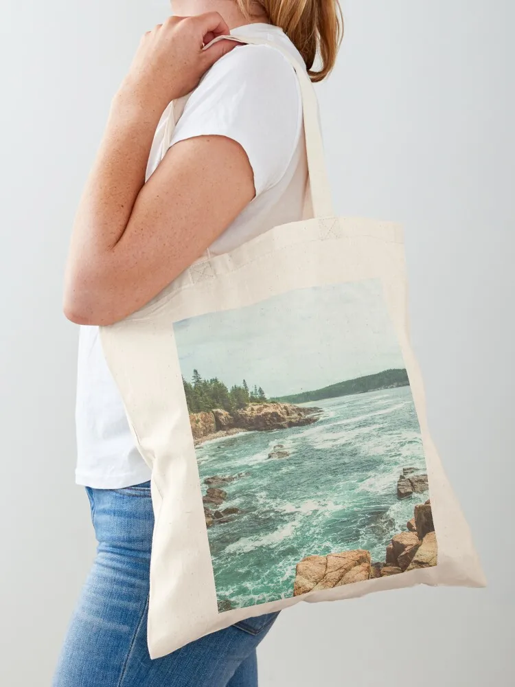 Acadia Coastline - National Park Ocean Tote Bag Fabric bag women bag sac pour femme Canvas Tote