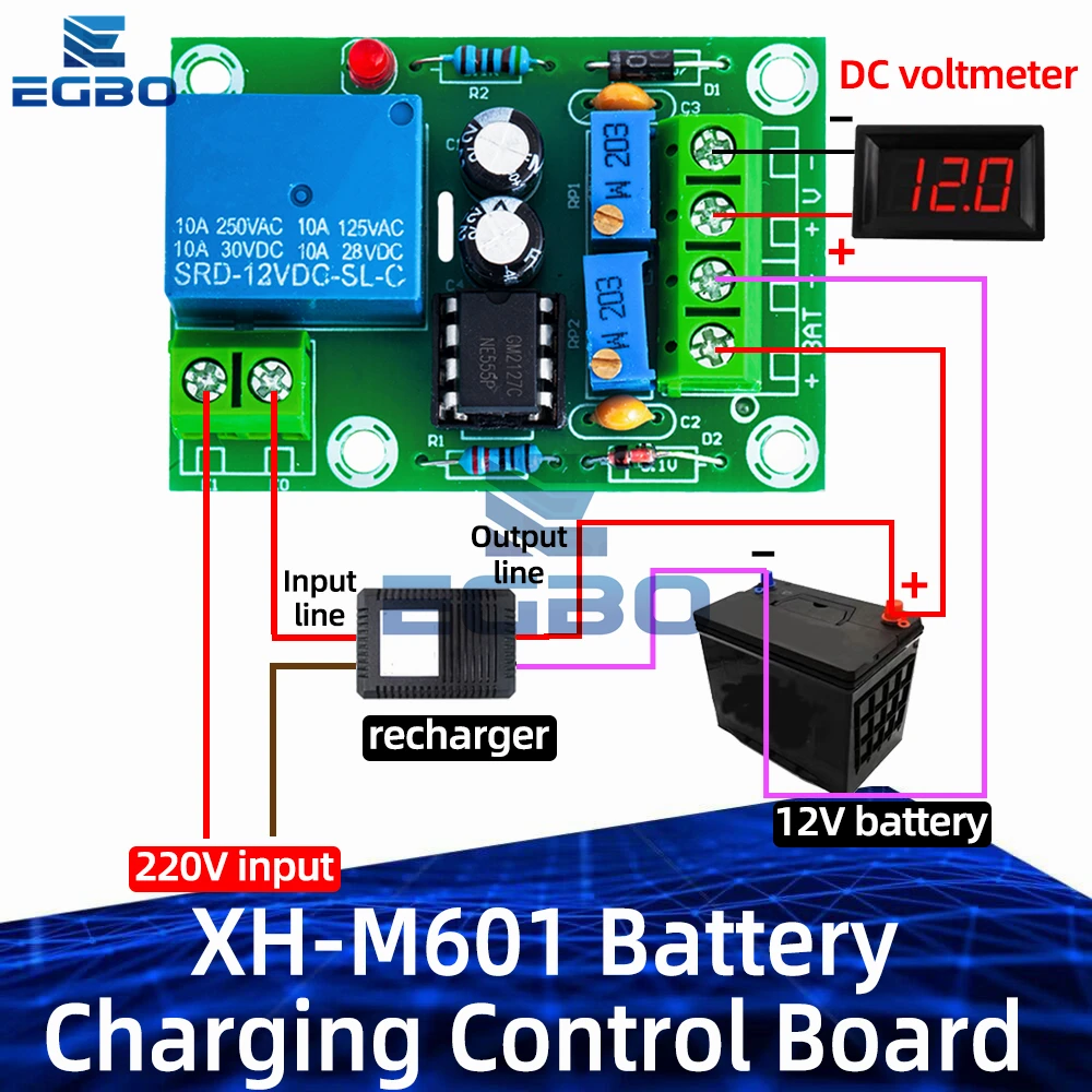 High Quality XH-M601 Battery Charging Control Board 12V Intelligent Charger Power Control Panel Automatic Charging Power