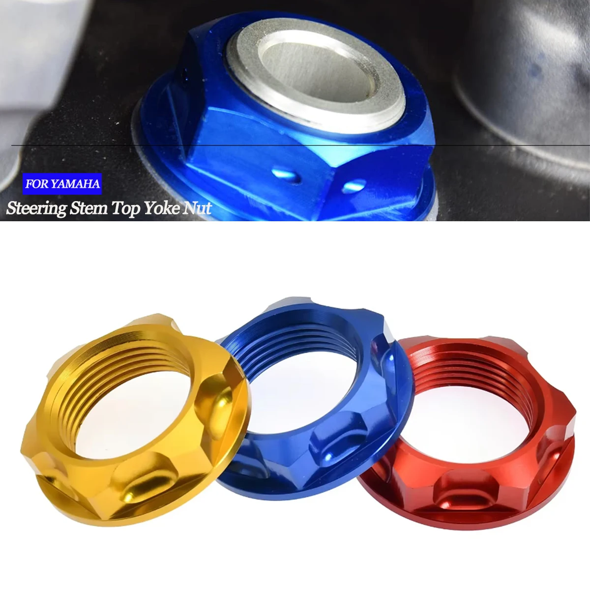 CNC Steering Stem Nut For Yamaha YZ250F YZ450F YZ125 YZ250 YZ400F YZ426F YZ125X YZ250X YZ250FX YZ450FX WR250F WR450F YZ