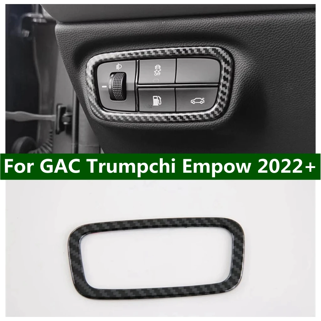 

ABS Carbon Fiber Style Head Light Headlamps Decoration Frame Cover Trim Fit For GAC Trumpchi Empow 2022 2023 2024 Accessories