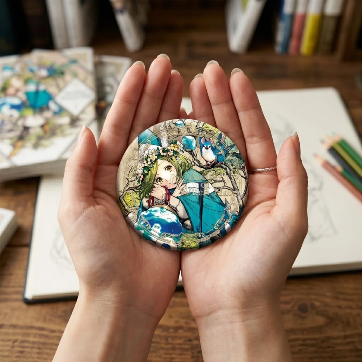 Anime Witch Hat Atelier CH 6cm Badge Set, Otaku Gift Halloween, Desktop Decor Anime Merch Collection Display Keychain