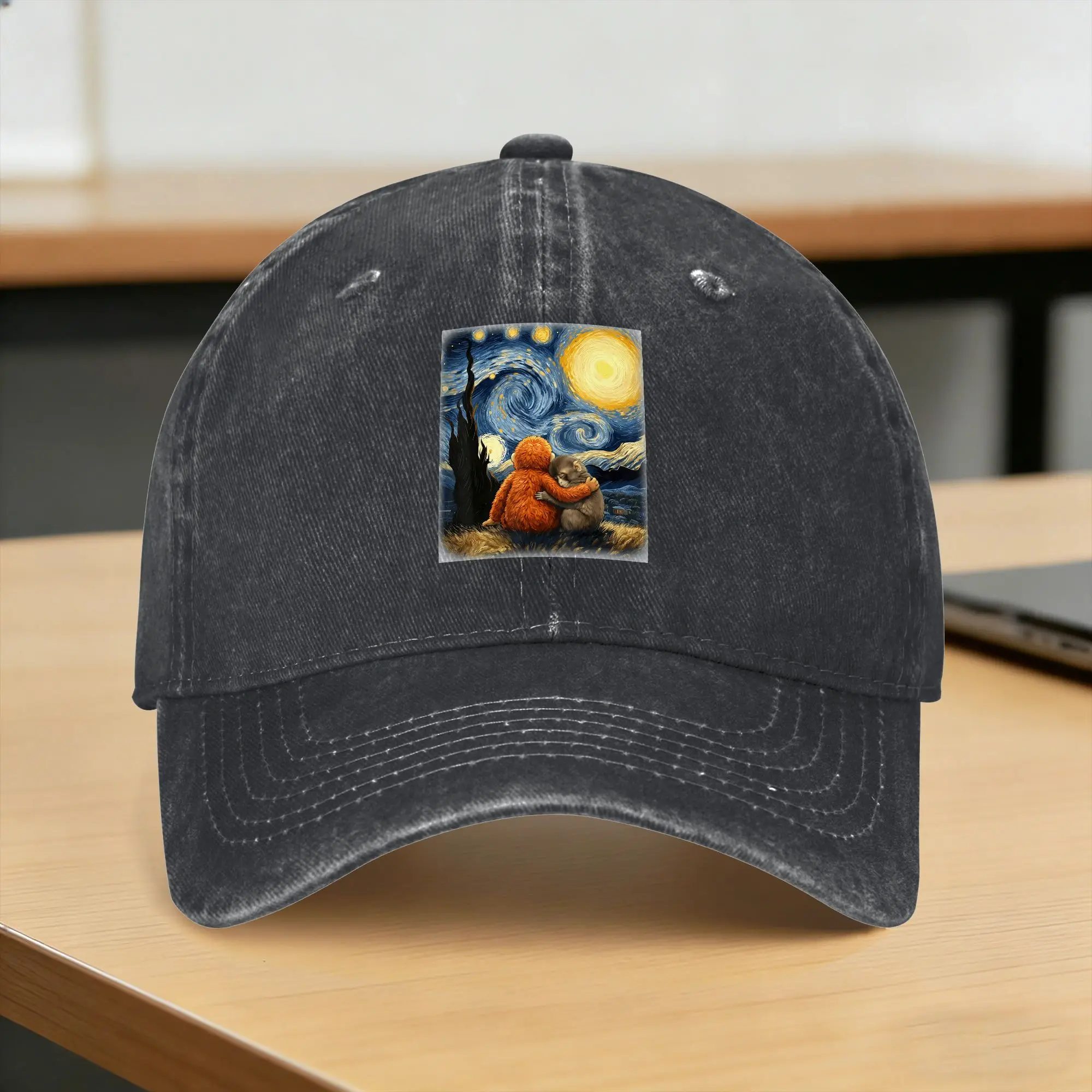 Summer Punch-kun Panchi Kun Viral Video Van Gogh Monkey Punch Baseball Cap Sun  Breathable Design Washed Trucker Hat Men