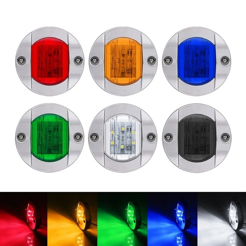 3 Inch 6LED Round Marine Boat Courtesy Light 12V Transom Stern Anchor Deck Lights for Yacht Dinghy Sailboat Pontoons Freighters
