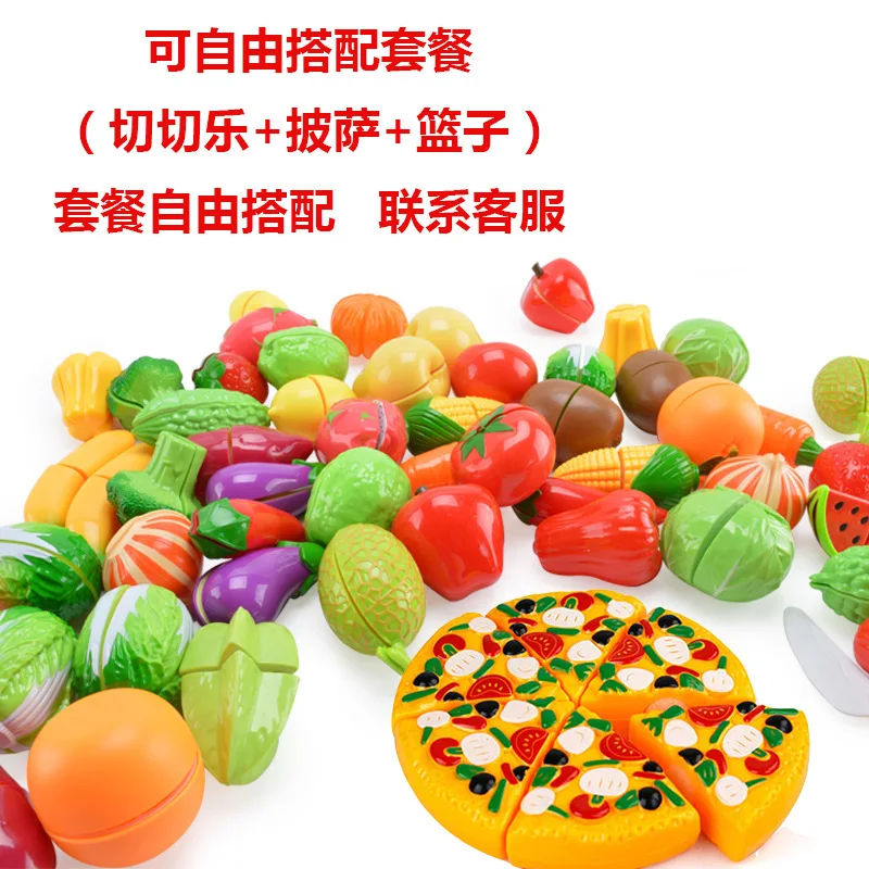 Cutting Fruits Vegetables Play Kids Kitchen DIY Cake Toy Cutting Fruit Vegetable Food Pretend Playset Kids Educational Toys