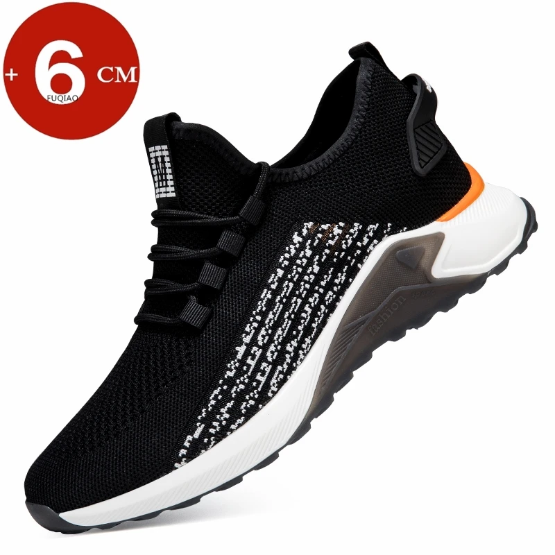 Mesh Men Elevator Shoes Casual Breathable Sneakers Height Increased Shoes Insoles+Sole 6CM Lift Sports Height Increasing Shoes