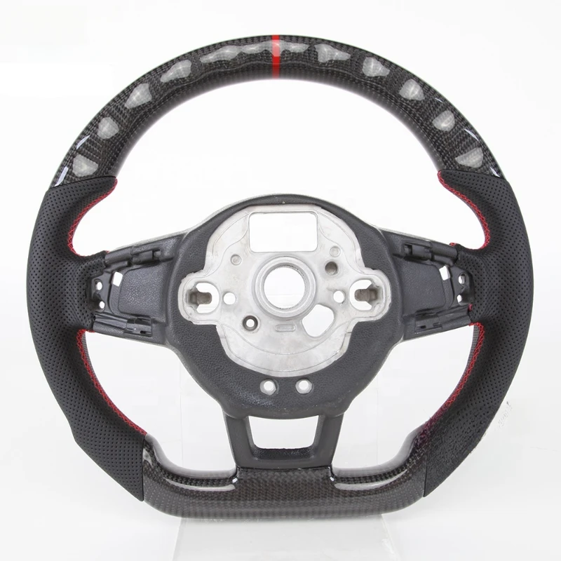 Flat Bottom D Shape Steering Wheel Real Carbon Fiber Modified Auto Interior Replacement Part