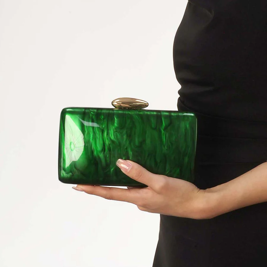 

Fashion Acrylic Evening Bag Box Clutch Bag Women's Acrylic Dinner Wedding Small Square Bag Banquet handbags Chains Crossbody Bag