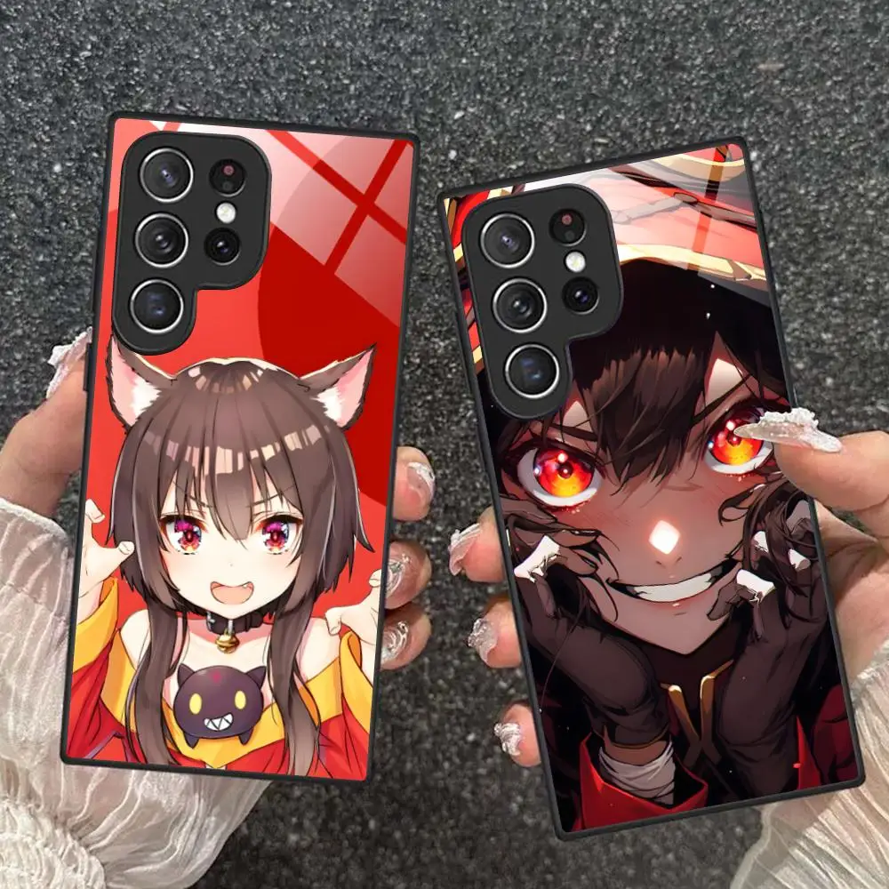 

Konosuba Megumin Glass Mobile Phone Case for Samsung Galaxy S26 S25 S24 S23 S22 S21 S20 Note20 Plus FE Ultra Colorful Cover