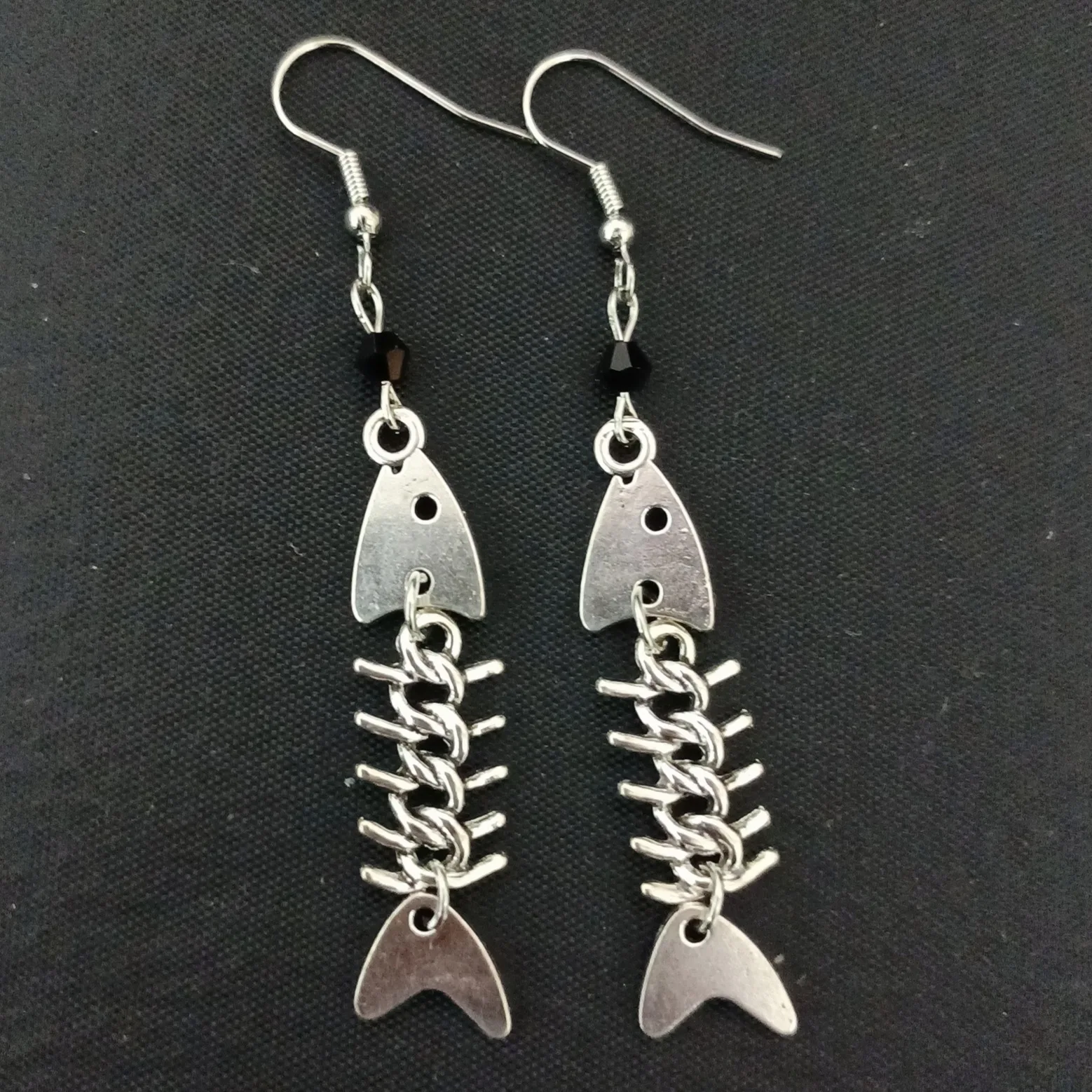 

Fish Bone Pendant Earrings Removable Alloy Carp Bone Fashion Decoration Jewelry for Women