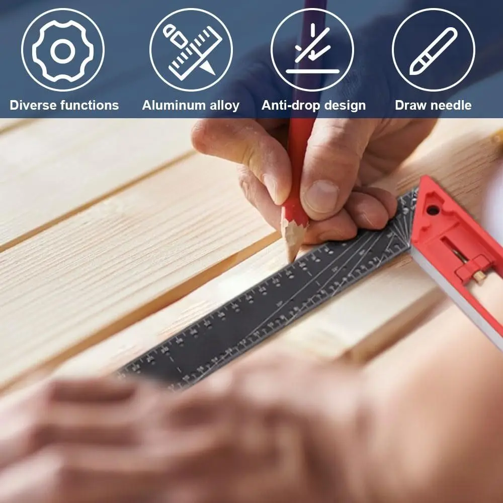 

Многоугольная измерительная линейка, угол 45/90, калибр L, квадратная линейка под прямым углом, прямоугольная линейка, алюминиевая квадратная линейка