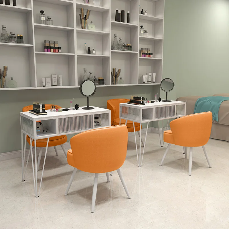 Italian Unique Nail Table Elegant Cute Modern With Storage Nail Table Multifunctional Design Table Manucure Salon Furniture