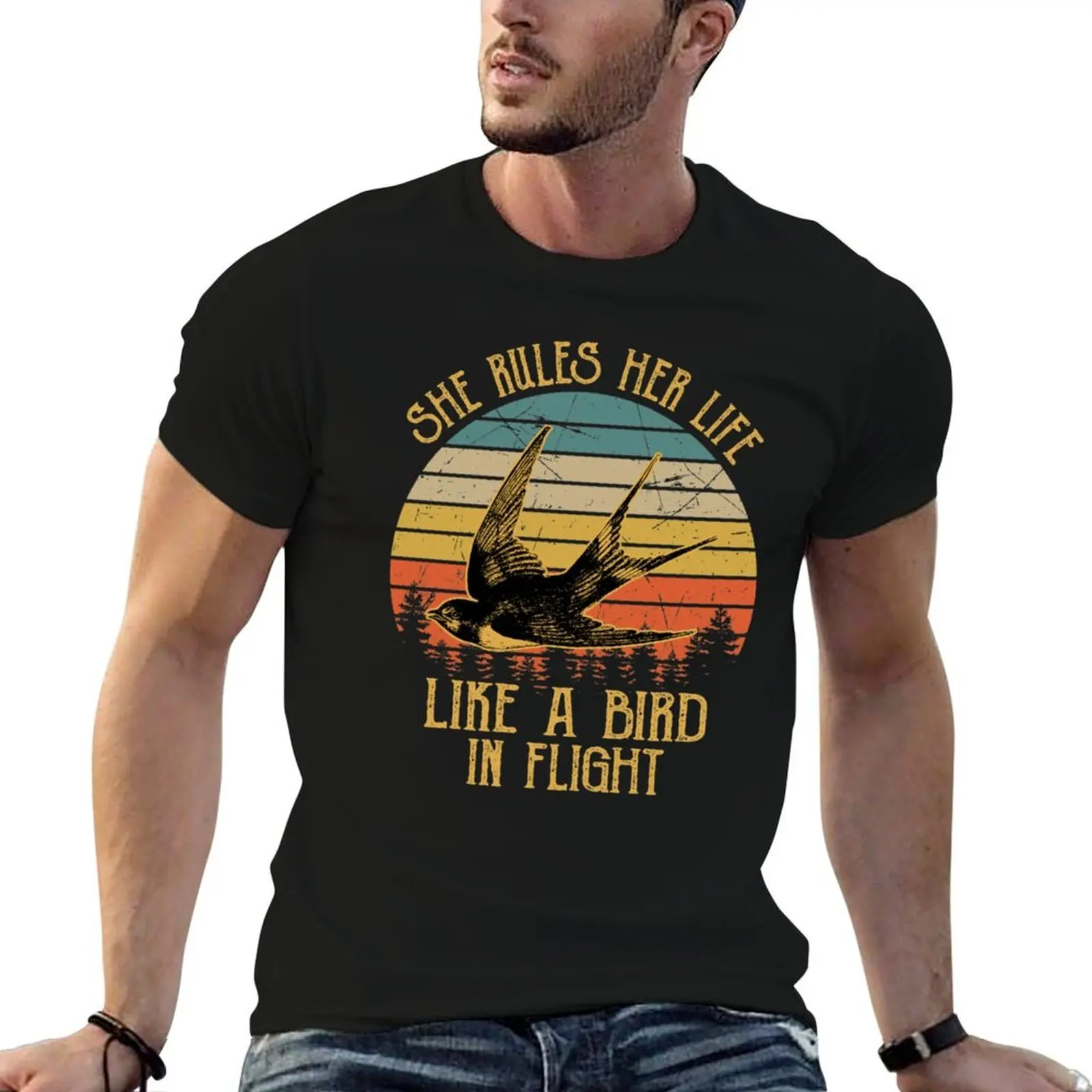 Stevie Nicks She Rules Her Life Like A Bird In Flight Vintage T-Shirt blacks for a boy Men's t-shirts