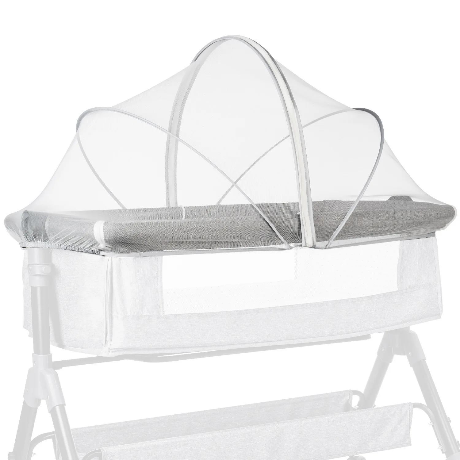 Portable Baby Crib Mosquito Net Tent, Foldable Newborn Bed Canopy with Zipper, Easy Install Anti-Mosquito Net for Infant Cribs