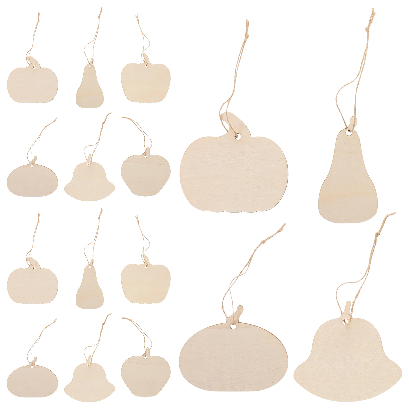 

36 PCS Wooden Pumpkin Slices Autumn DIY Projects Crafts Fall Shapes Ornaments Beige Cutouts