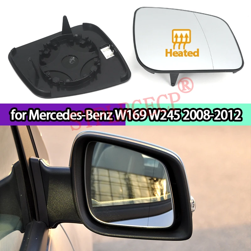 Für Mercedes-Benz W169 W245 2008-2012 Fahrer- und Beifahrerseite Links Rechts Seitentür Außenspiegel Glas Beheizt Rückspiegelplatte LH RH