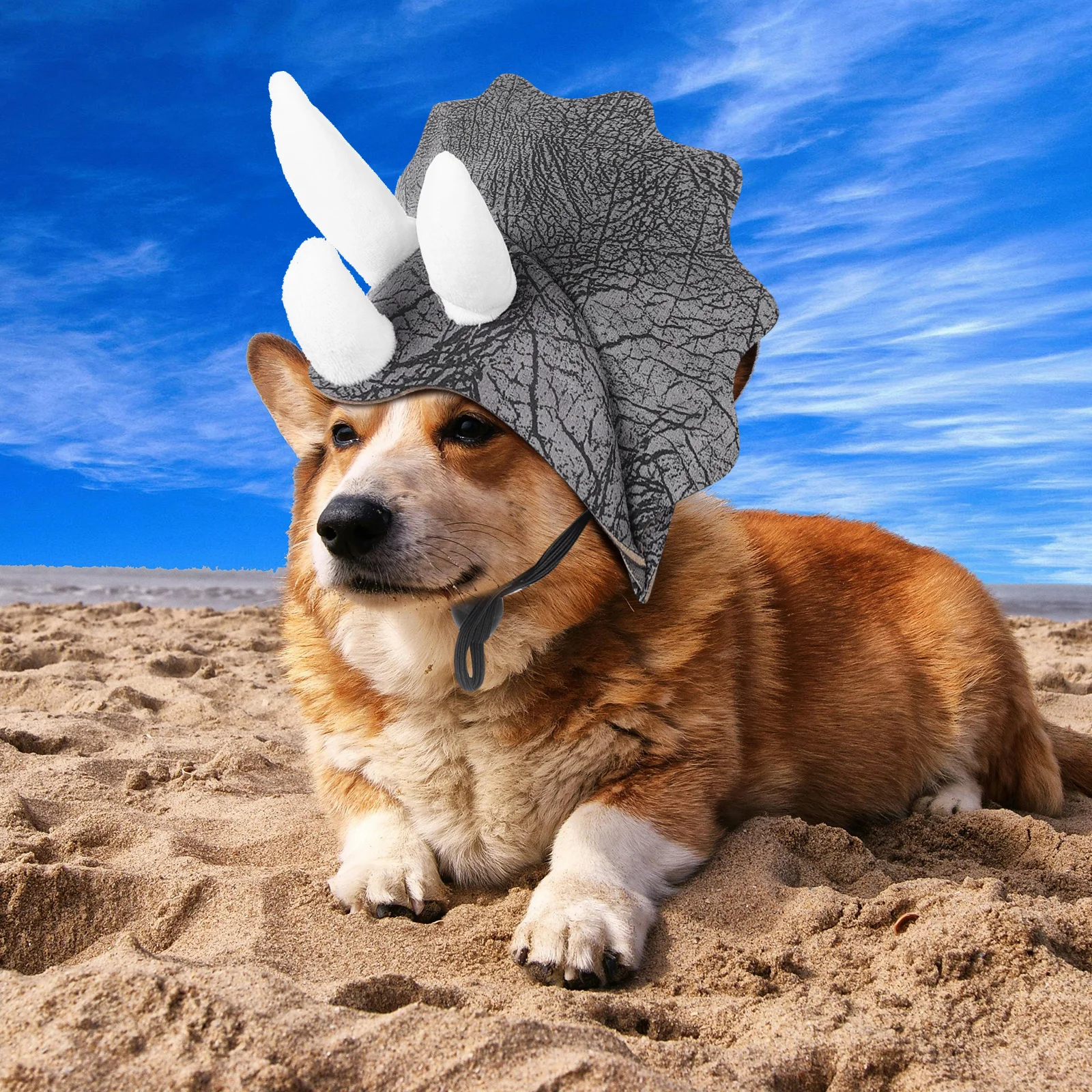 

Pet Dinosaur Hat Adjustable Buckle Triceratops Dog Headgear Cap for Cosplay Halloween Parties Dinosaur Hat for Dogs