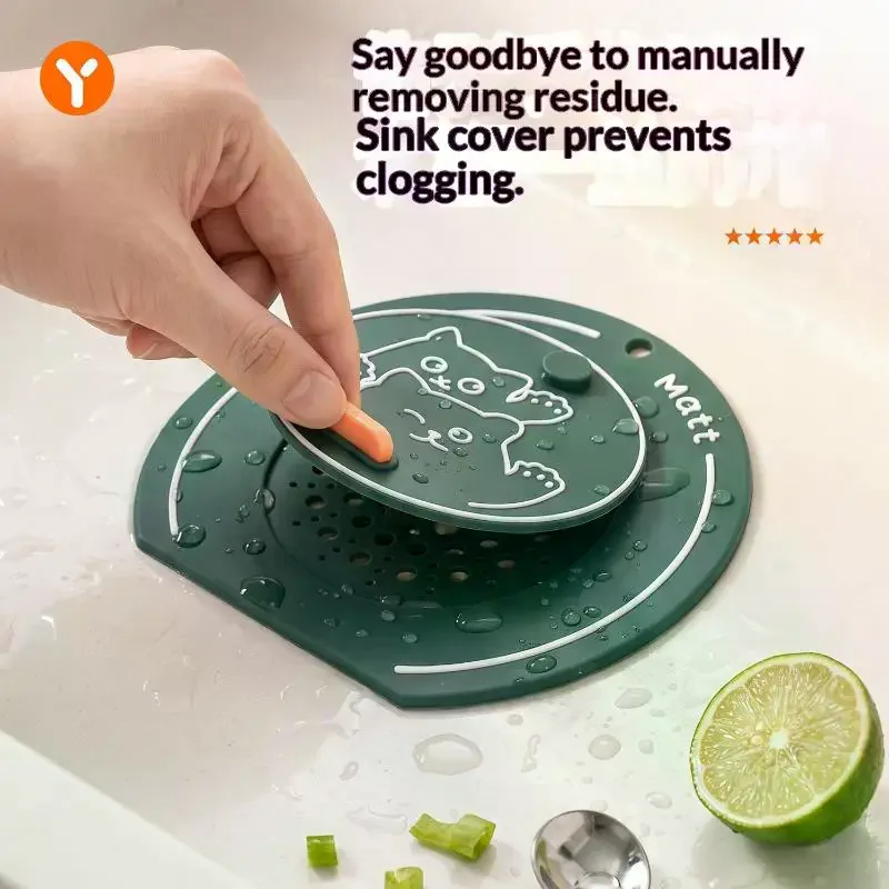 2-In-1 Shower Drain Cover Hair Catcher Anti Odor Debris Collector Durable Bathroom Sink Strainer for Bathing Cleaning