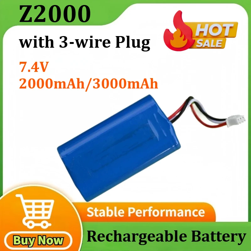 

New Z2000 7.4V 2000mAh/3000mAh with 3-wire Plug Batteries Li-ion Rechargeable Battery Pack