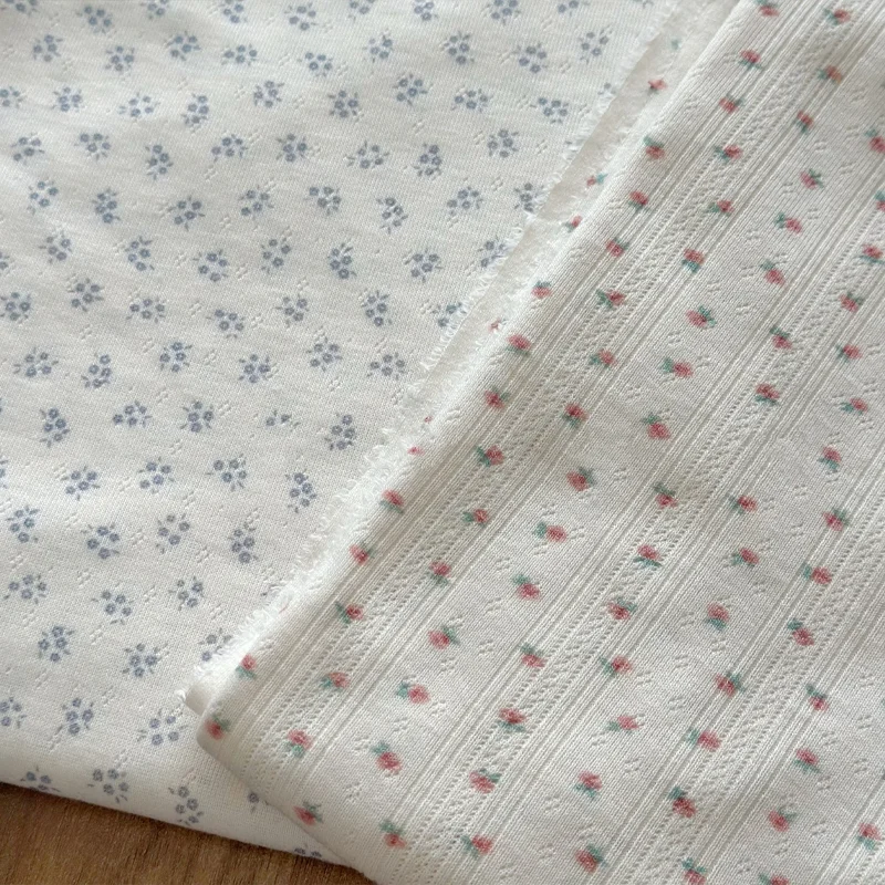 Elastic Jacquard Knitted Cotton Fabric Pajamas Summer Clothes Skirts Sewing Handmade Materials Pillows Fabrics