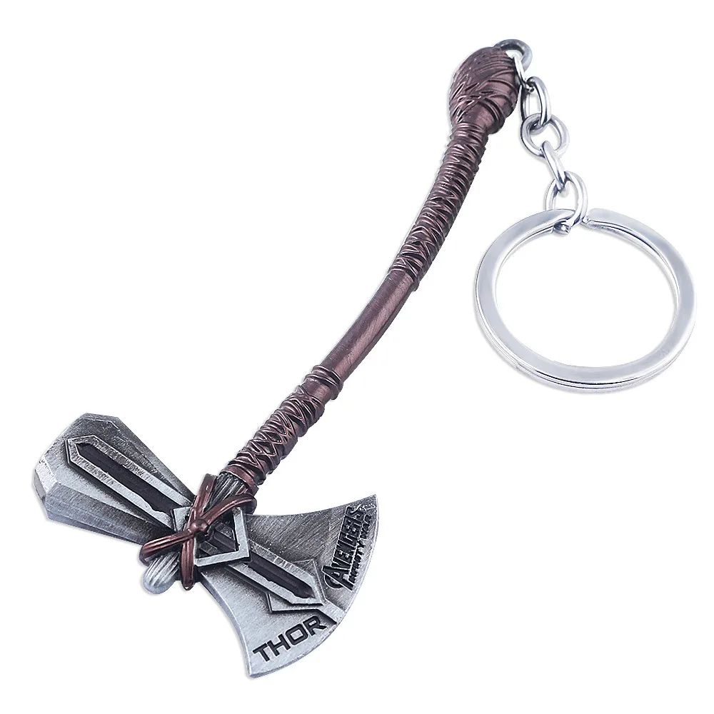 Thor Hammer Metal Keychain Movie Jewelry Key Ring Cosplay Prop Key Holder For Fans Bag Ornament Car Pendant Gift