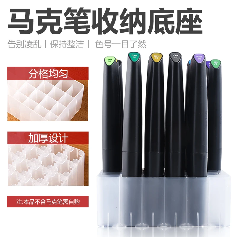 

Pen Holder Marker Marker Pen Storage Base Holder 12/24/30/40 Compartments Portable Desktop