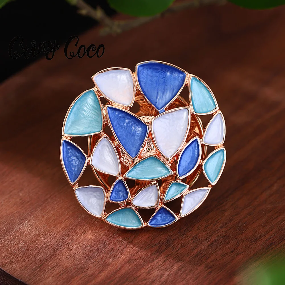 Cring Coco Magnetic Buckle Brooch Irregular Figure Jewelry Colorful Round Enamel Brooch for Women Party Cloth Mother's Day Gift