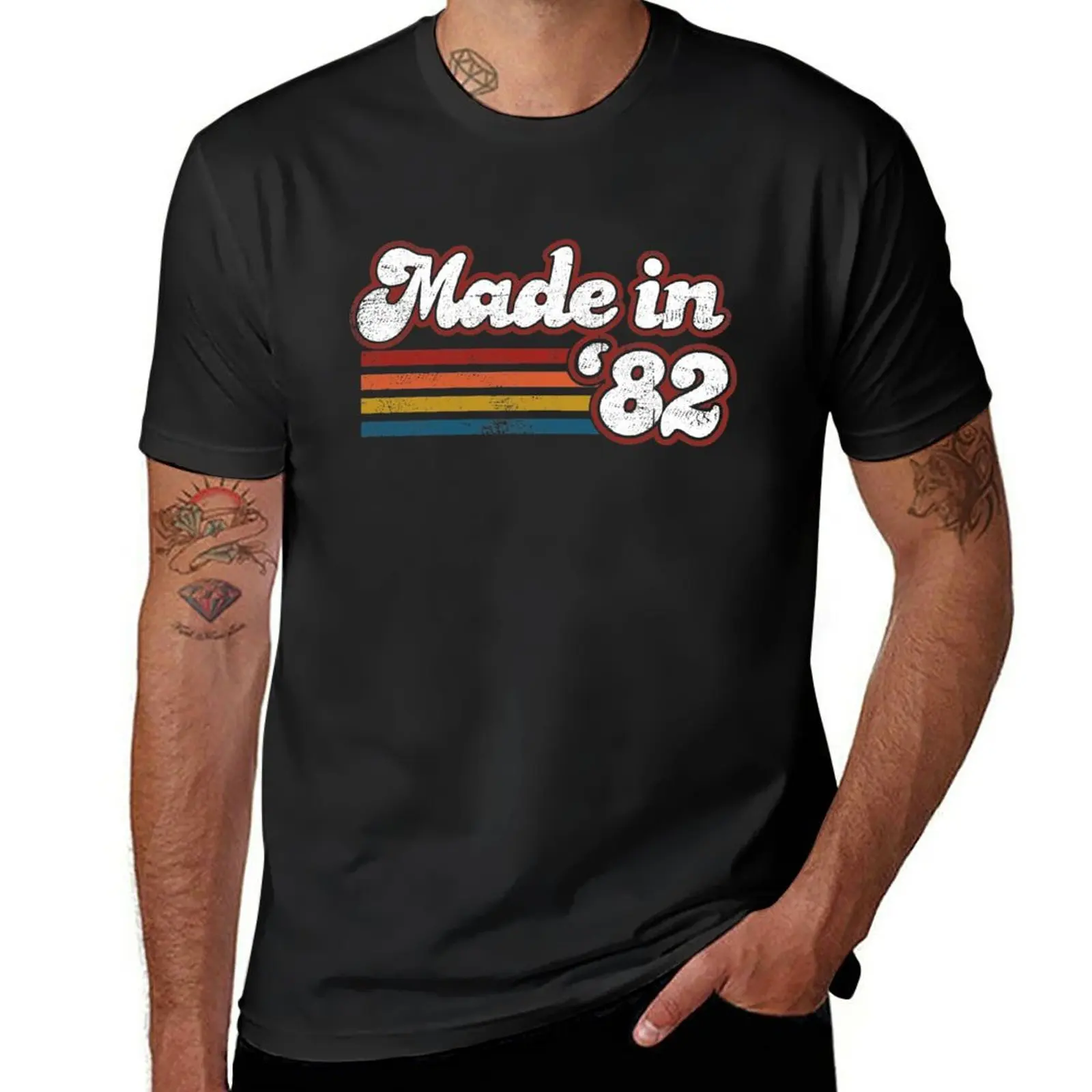 

Vintage 1982 39th Birthday Made in 1982 Born 1982 T-Shirt quick drying vintage men graphic t shirts