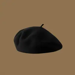 Wool Beret Hat Women French Berets Woman Painter Cap Girl Solid Color Female Beret Femme Retro Casual Beanie Mushroom Hat Bonnet