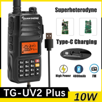 TG-UV2 Plus Radio Quansheng Type-C Charging 10W High Power Superheterodyne 4000mAh 200 Channel FM Portable Two Way Walkie Talkie