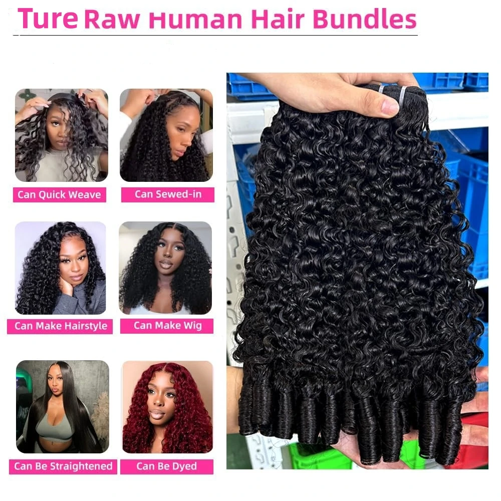 Burmese Curly Bundles 28 30 Inches 1 3 4 Bundles Unprocessed Virgin Burmese Curly Bundle with Spiral Curls End Real Extension image 4