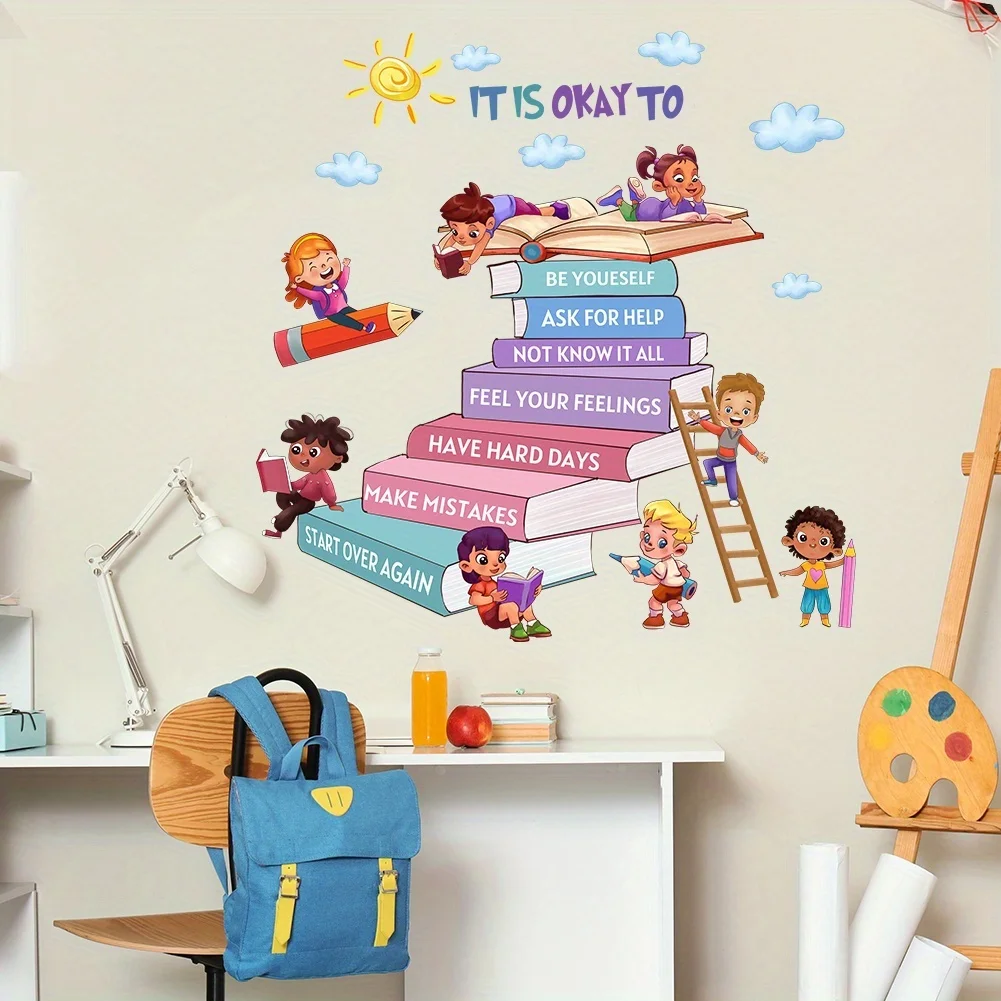 1pc Kids Mental Growth Quotes Wall Sticker, Suitable for Kids Room, Study, Classroom, A Tolerant Growth Gift for Children