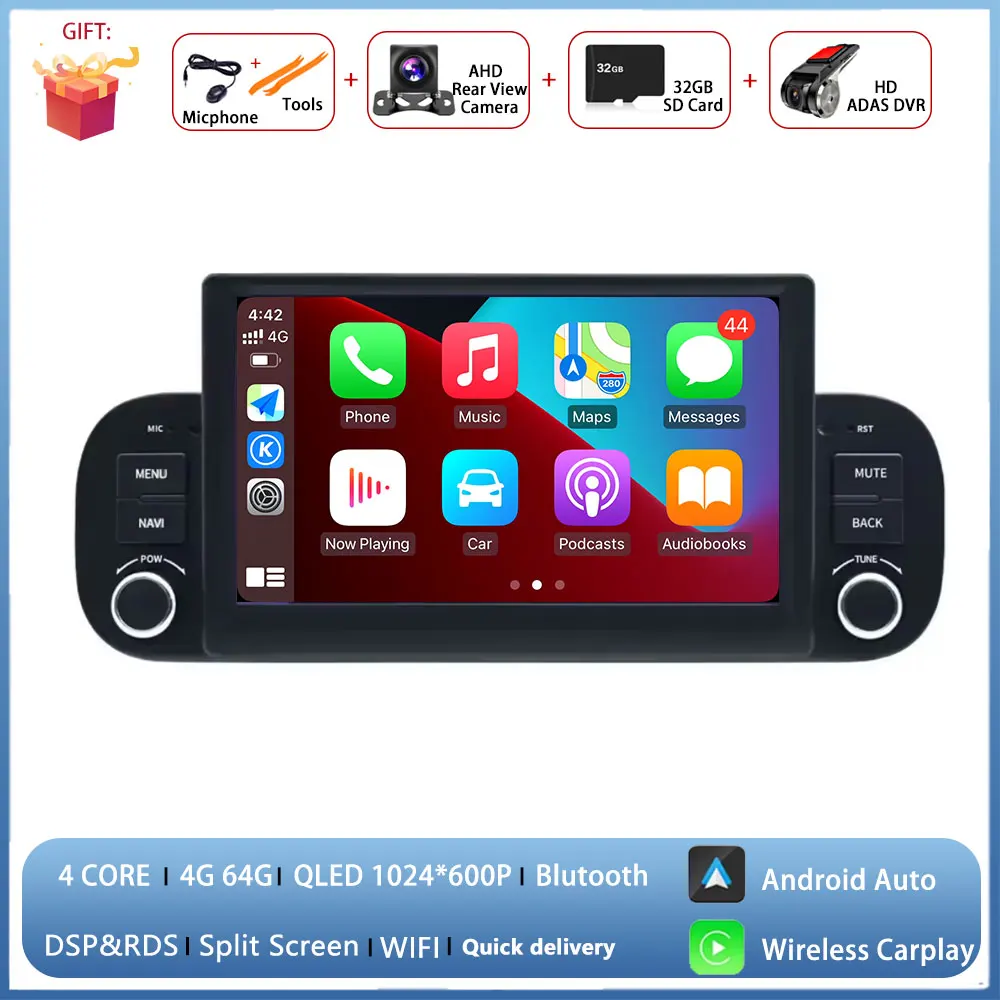 7 ''Voor FIAT Panda 2013 - 2020 Android Auto Radio multimedia Speler GPS Navigatie Draadloze Carplay Intelligente Systemen