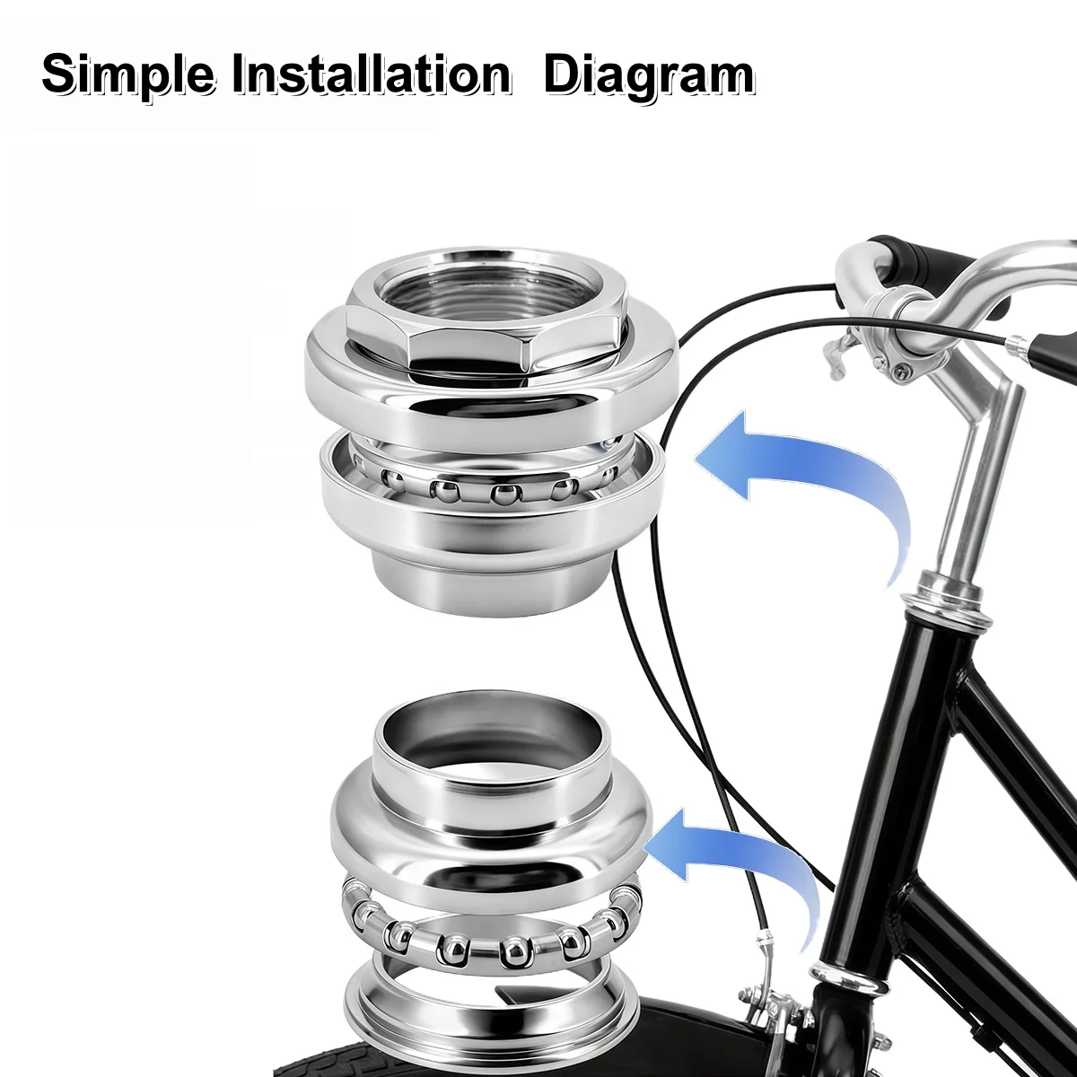Fahrrad-Headsets mit 25,4 mm/28,6 mm Gewinde für 30 mm/34 mm Steuerrohr, leichtes Fahrrad-Headset – Detail 13