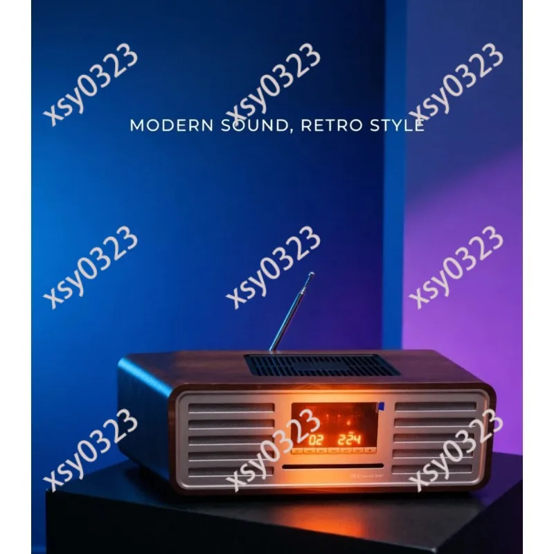 Retro Vacuum Tube All-in-one Speaker CD Player Bluetooth FM Radio Desktop HiFi Audio System