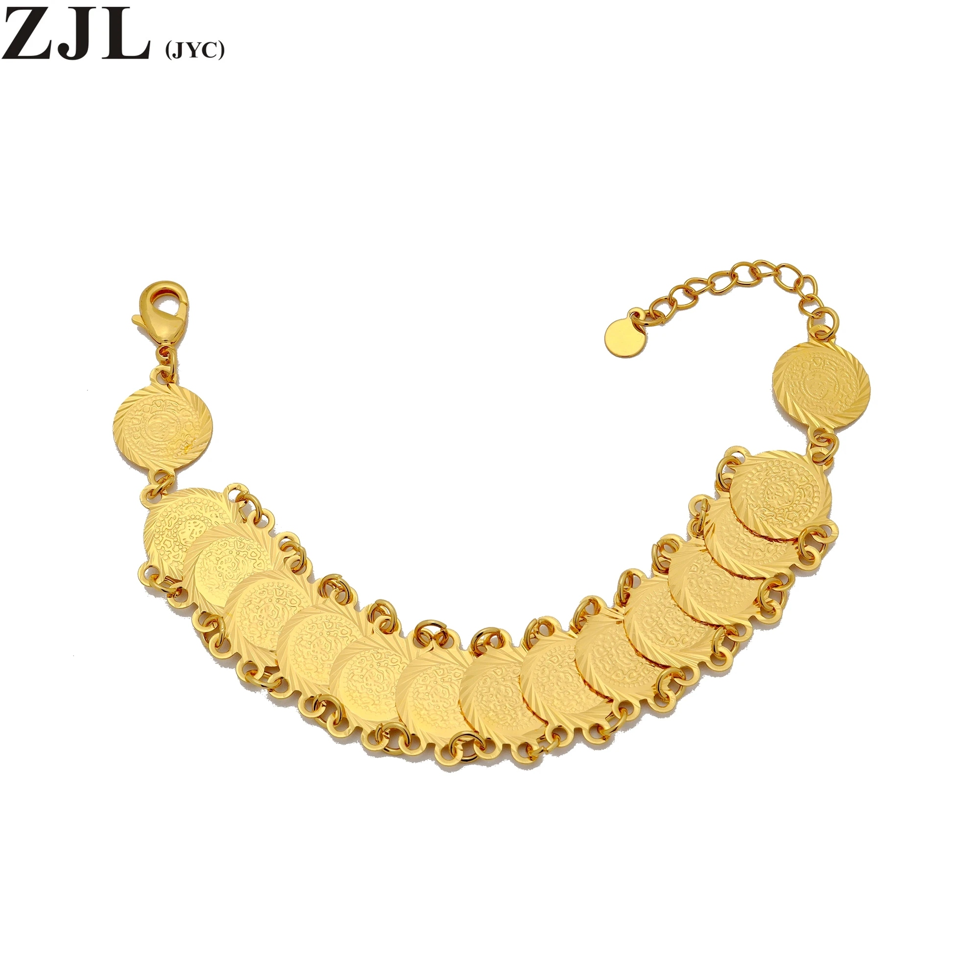 

Hot Style Money Coin Bracelet 18K Gold Plated Islamic Muslim Arab Luxury Coin Bracelets